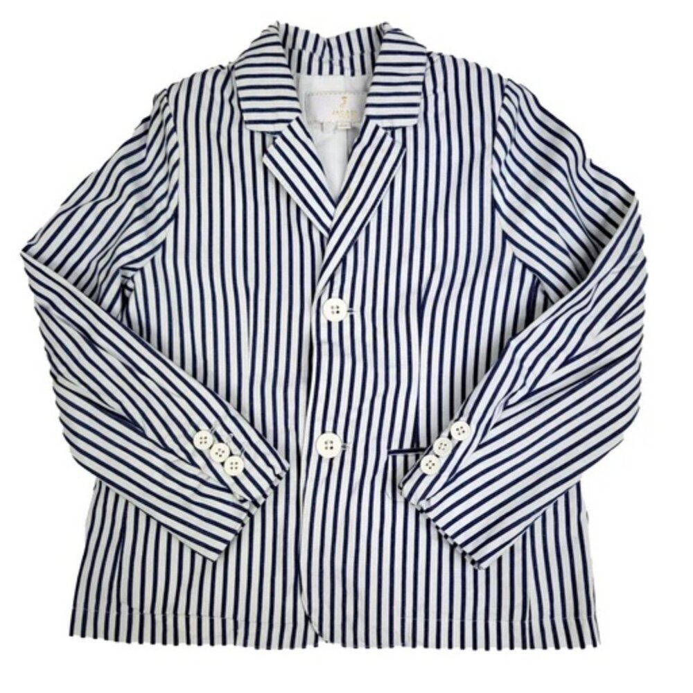 Jacadi ! 100% Cotton blue stripe blazer and shorts boy (10 YRS)